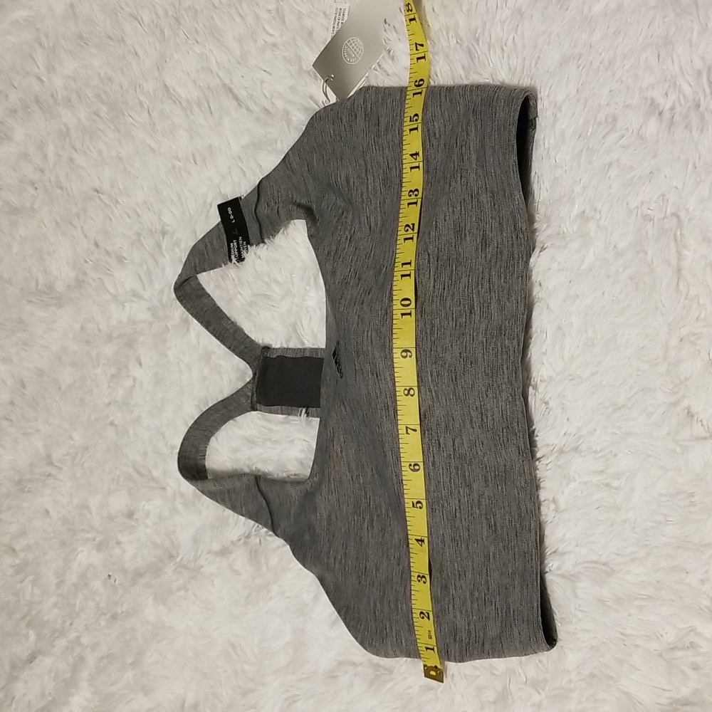NWT Adidas Training Medium Support Bra Sport Women's Size L Color Gray/Black - Picture 2 of 8